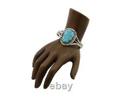 Navajo Morenci Turquoise Bracelet 925 Silver Artist Native American C. 80's