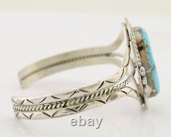 Navajo Morenci Turquoise Bracelet 925 Silver Artist Native American C. 80's