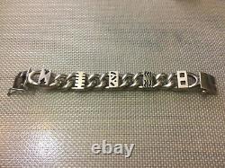 Navajo Native American C Lee Signed Sterling Silver Chain Link Bracelet 6 1/4