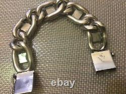 Navajo Native American C Lee Signed Sterling Silver Chain Link Bracelet 6 1/4