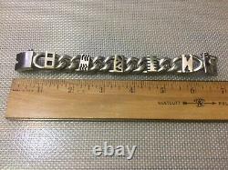 Navajo Native American C Lee Signed Sterling Silver Chain Link Bracelet 6 1/4
