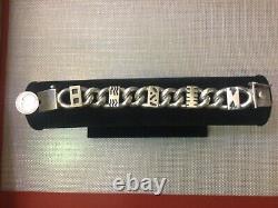 Navajo Native American C Lee Signed Sterling Silver Chain Link Bracelet 6 1/4