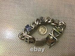 Navajo Native American C Lee Signed Sterling Silver Chain Link Bracelet 6 1/4