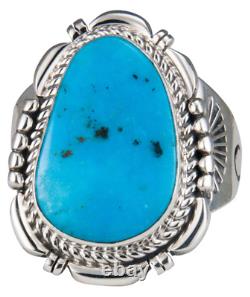 Navajo Native American Candelaria Turquoise Ring Size 10 by Ration SKU229560
