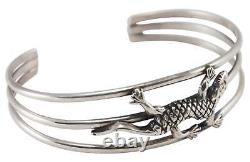 Navajo Native American Gecko Sterling Silver Bracelet by Thompson SKU230517