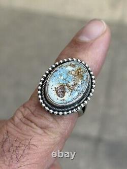 Navajo Native American Handmade Golden Hills Turquoise Ring Sz 9-Scott Skeets