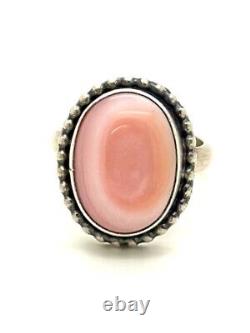 Navajo Native American Handmade Pink Conch Old Style Ring Sz 6 By Eli Skeets