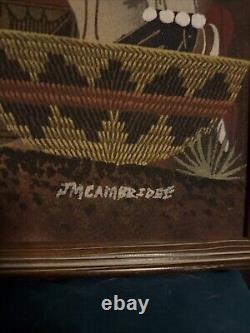 Navajo Native American Indian Sand Painting Art Signed By James M Cambridge