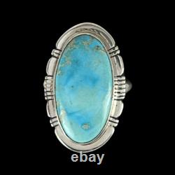 Navajo Native American Kingman Turquoise Ring Size 7 3/4 by Sanchez SKU 233052
