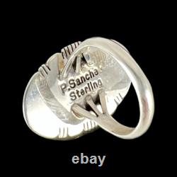 Navajo Native American Kingman Turquoise Ring Size 7 3/4 by Sanchez SKU 233052
