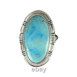 Navajo Native American Kingman Turquoise Ring Size 7 3/4 by Sanchez SKU 233052