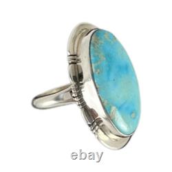 Navajo Native American Kingman Turquoise Ring Size 7 3/4 by Sanchez SKU 233052