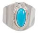 Navajo Native American Kingman Turquoise Ring Size 8 By Herbert Pino Sku230597