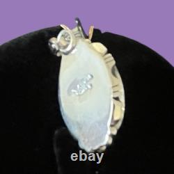 Navajo Native American Leroy Silver Sterling Silver Turquoise Kingman Pendant