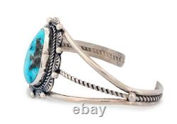 Navajo Native American Morenci Turquoise Bracelet by Junior Begay SKU233275