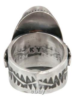 Navajo Native American Orange Spiny Shell Ring Size 8 3/4 by Yazzie SKU231043