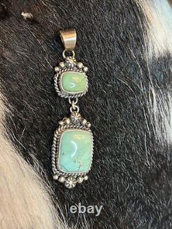 Navajo Native American Pendant Scott Skeets Royston Turquoise sterling Silver