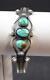 Navajo Native American Sand Cast Turquoise With Matrix Ss 925 Cuff By Elb B16