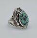 Navajo Native American Signed Mp Sterling Silver Turquoise Sz-11 Ring 9.2g #g52