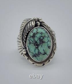 Navajo Native American Signed MP Sterling Silver Turquoise Sz-11 Ring 9.2g #g52