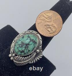 Navajo Native American Signed MP Sterling Silver Turquoise Sz-11 Ring 9.2g #g52