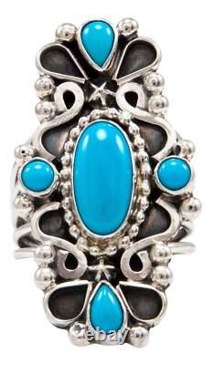 Navajo Native American Sleeping Beauty Turquoise Ring Size 8 3/4 by Kathleen Cha