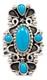 Navajo Native American Sleeping Beauty Turquoise Ring Size 8 3/4 By Kathleen Cha