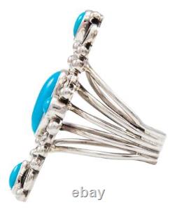 Navajo Native American Sleeping Beauty Turquoise Ring Size 8 3/4 by Kathleen Cha