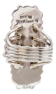 Navajo Native American Sleeping Beauty Turquoise Ring Size 8 3/4 by Kathleen Cha