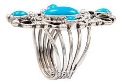 Navajo Native American Sleeping Beauty Turquoise Ring Size 8 3/4 by Kathleen Cha