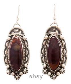 Navajo Native American Spiny Oyster Shell Earrings by Delbert Delgarito SKU23234