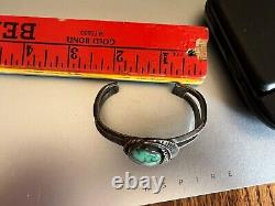 Navajo Native American Sterling Silver Blue Green Turquoise Bracelet READ