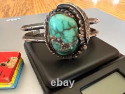 Navajo Native American Sterling Silver Blue Green Turquoise Bracelet READ