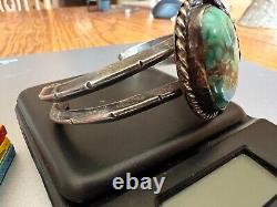 Navajo Native American Sterling Silver Blue Green Turquoise Bracelet READ