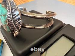 Navajo Native American Sterling Silver Blue Green Turquoise Bracelet READ