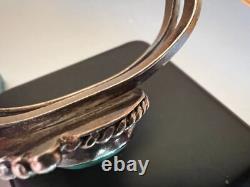 Navajo Native American Sterling Silver Blue Green Turquoise Bracelet READ