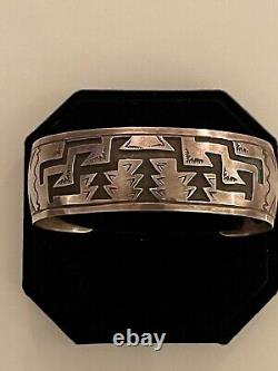 Navajo Native American Sterling Silver Cuff Bracelet