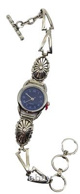 Navajo Native American Sterling Silver Ladies Womens Watch Signed