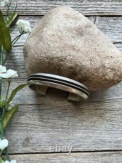 Navajo Native American Sterling Silver Stacker Cuff Bracelet