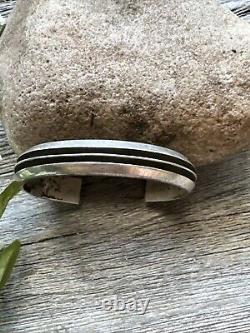 Navajo Native American Sterling Silver Stacker Cuff Bracelet