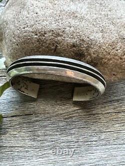 Navajo Native American Sterling Silver Stacker Cuff Bracelet