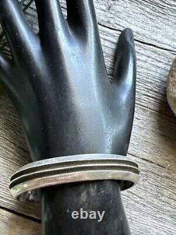 Navajo Native American Sterling Silver Stacker Cuff Bracelet