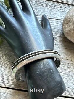 Navajo Native American Sterling Silver Stacker Cuff Bracelet