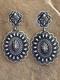 Navajo Native American Sterling Silver Stamped Handmade Earrings T O White