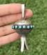 Navajo Native American Sterling Silver Turquoise Blossom Handmade Pendant Ms