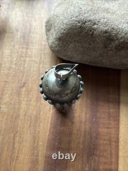 Navajo Native American Sterling Silver Turquoise Blossom Handmade Pendant MS