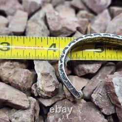 Navajo Native American Triple Row Stamped Cuff Bracelet SMALL WRIST 5