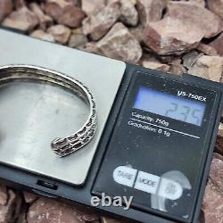 Navajo Native American Triple Row Stamped Cuff Bracelet SMALL WRIST 5