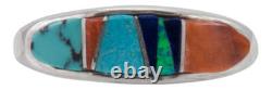 Navajo Native American Turquoise Inlay Ring Size 7 1/2 by B Joe SKU230468
