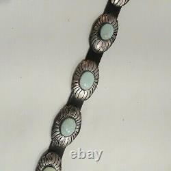 Navajo Native American Turquoise Sterling Silver Concho Belt